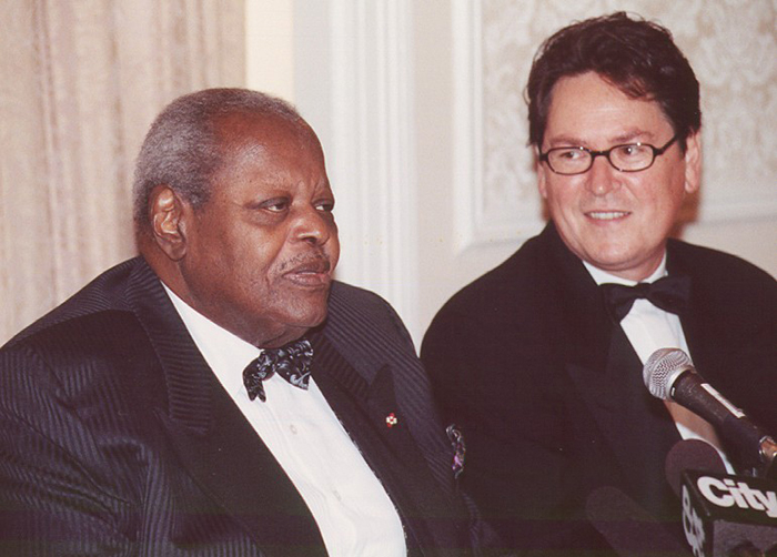The late Oscar Peterson with Dr. Peter Simon.