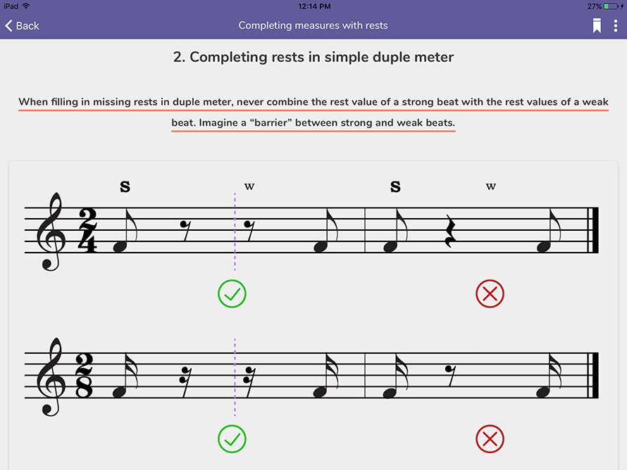 Completing measures with rests