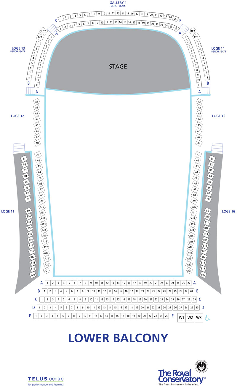 Koerner Hall Seating Chart - Lower Balcony