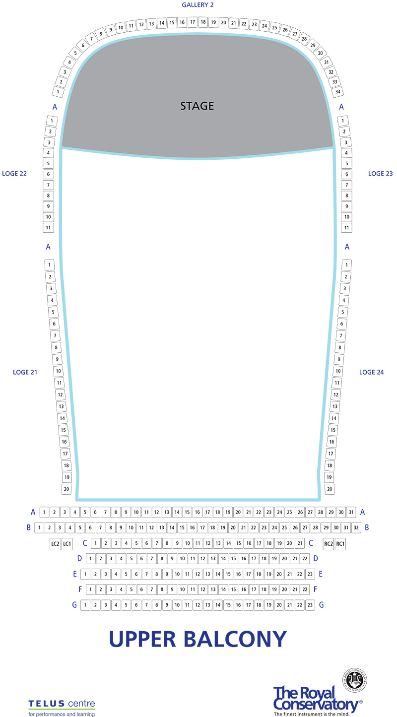 Koerner Hall Seating Chart - Upper Balcony