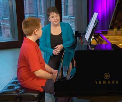 piano sight reading with teacher and student